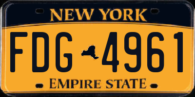 NY license plate FDG4961