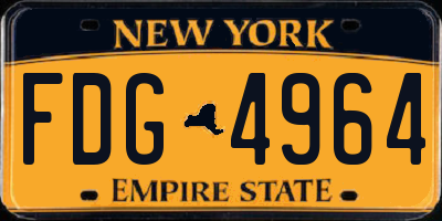 NY license plate FDG4964