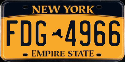 NY license plate FDG4966