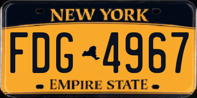 NY license plate FDG4967