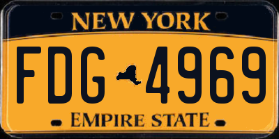 NY license plate FDG4969