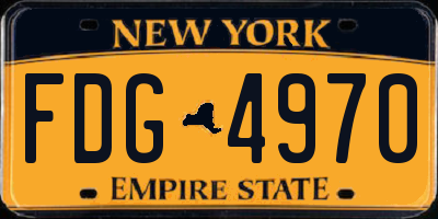NY license plate FDG4970
