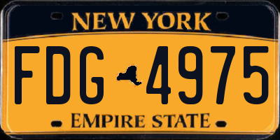 NY license plate FDG4975