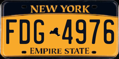 NY license plate FDG4976