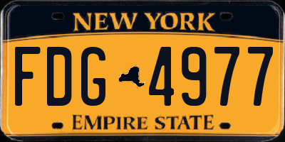 NY license plate FDG4977