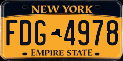 NY license plate FDG4978