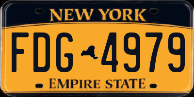 NY license plate FDG4979