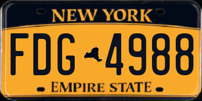 NY license plate FDG4988