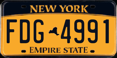 NY license plate FDG4991