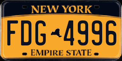 NY license plate FDG4996