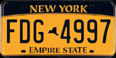 NY license plate FDG4997