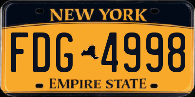 NY license plate FDG4998