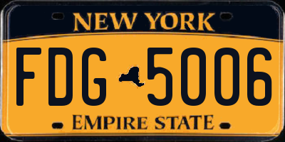 NY license plate FDG5006