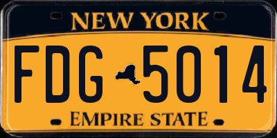 NY license plate FDG5014