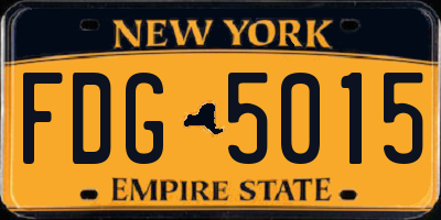 NY license plate FDG5015