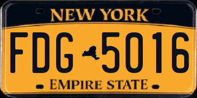 NY license plate FDG5016