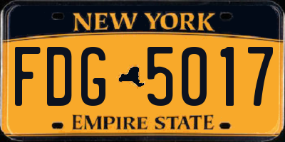 NY license plate FDG5017