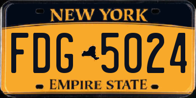 NY license plate FDG5024