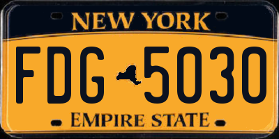 NY license plate FDG5030
