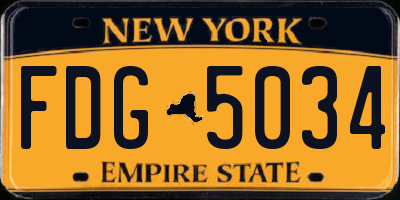 NY license plate FDG5034