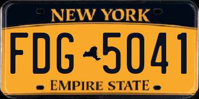 NY license plate FDG5041