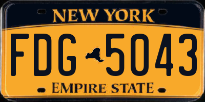 NY license plate FDG5043