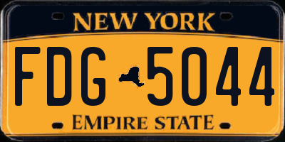 NY license plate FDG5044