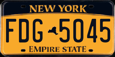 NY license plate FDG5045