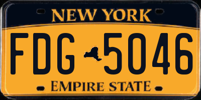 NY license plate FDG5046