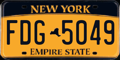 NY license plate FDG5049