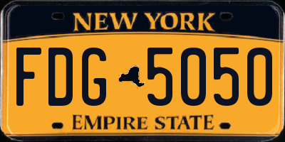 NY license plate FDG5050