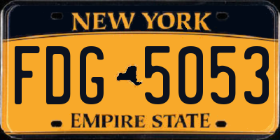 NY license plate FDG5053