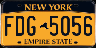 NY license plate FDG5056