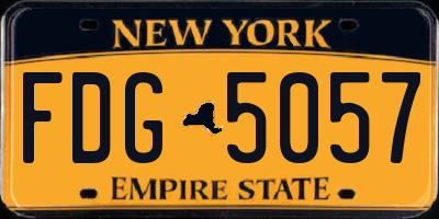 NY license plate FDG5057