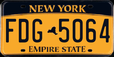 NY license plate FDG5064