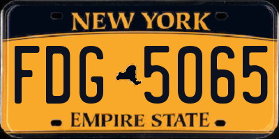 NY license plate FDG5065