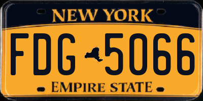 NY license plate FDG5066