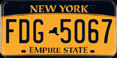 NY license plate FDG5067