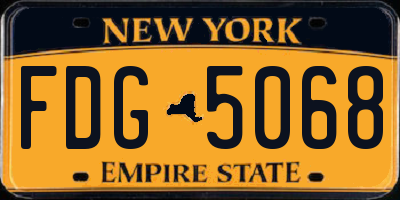 NY license plate FDG5068