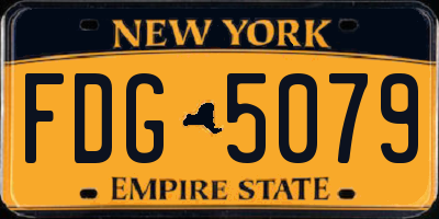NY license plate FDG5079