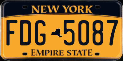 NY license plate FDG5087