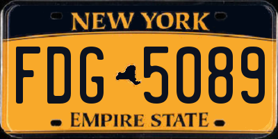 NY license plate FDG5089