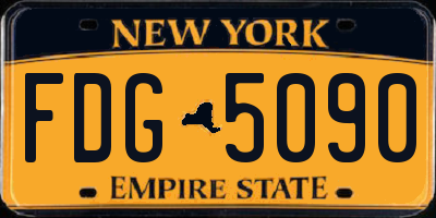 NY license plate FDG5090