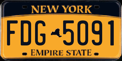 NY license plate FDG5091
