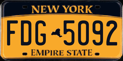 NY license plate FDG5092