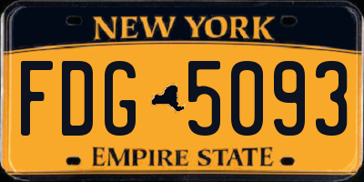 NY license plate FDG5093