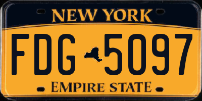 NY license plate FDG5097