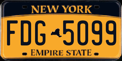 NY license plate FDG5099