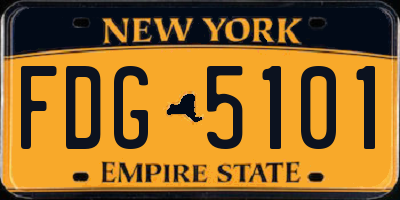 NY license plate FDG5101