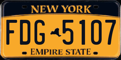 NY license plate FDG5107